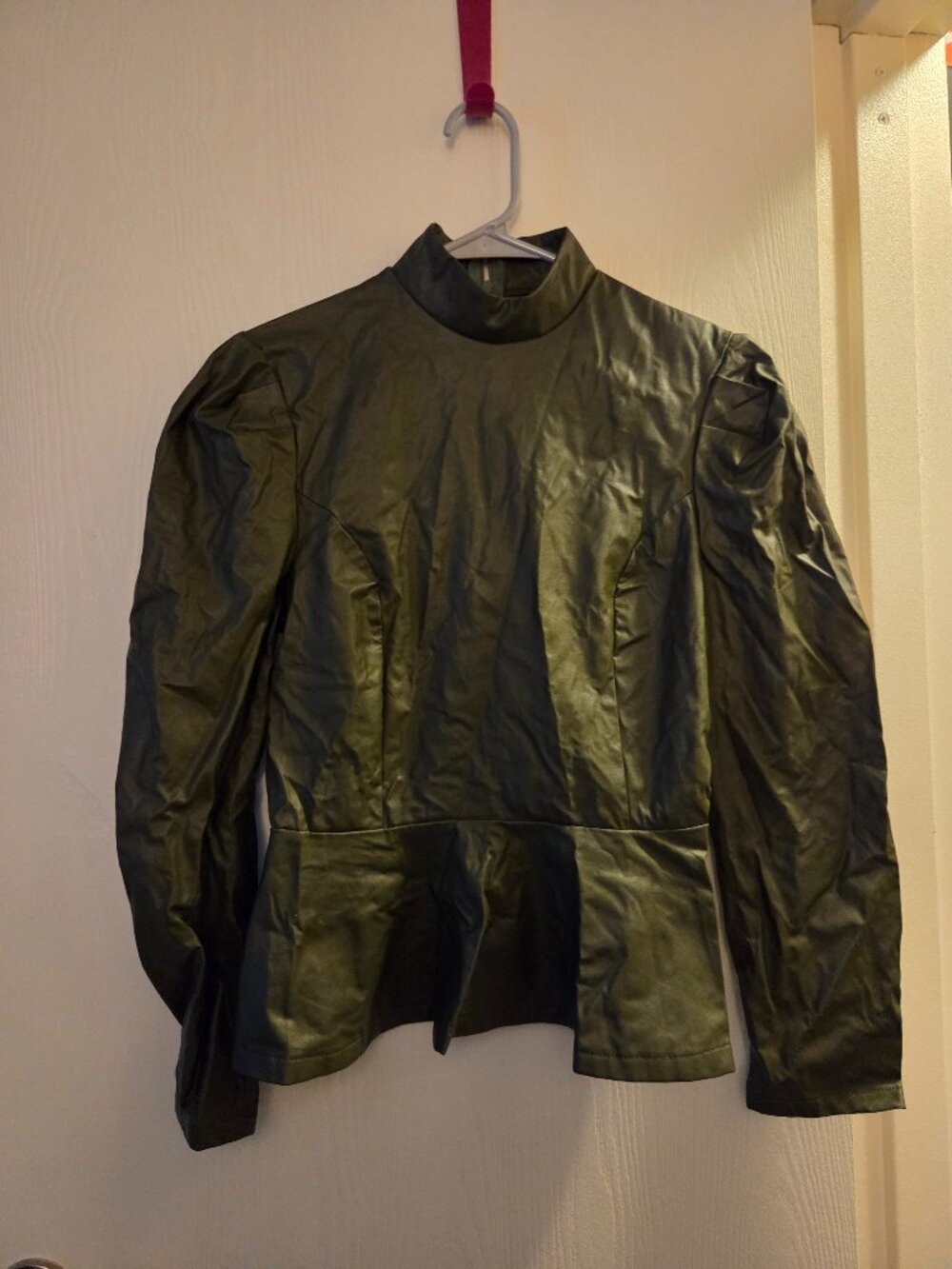 Leather peplum top